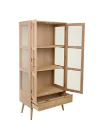 Vitrine en bois Cayetana, Bois clair, larg. 72 x haut. 159 cm