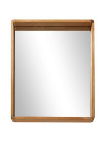 Čtvercové nástěnné zrcadlo s dřevěným rámem Kuveni, Hnědá, Š 80 cm, V 65 cm