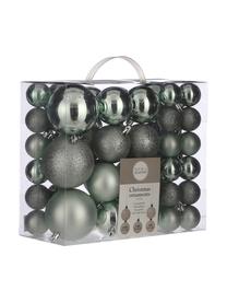 Set de bolas de Navidad Natalie, 46 uds., Plástico, Verde menta, Set de diferentes tamaños