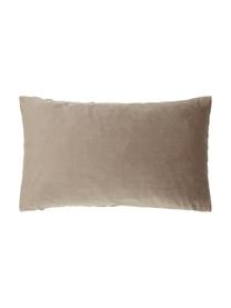 Housse de coussin en velours beige Lucie, 100 % velours de polyester, Beige, larg. 30 x long. 50 cm