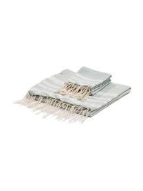 Lot de serviettes de bain légère Hamptons, 3 élém., Vert menthe, blanc