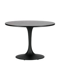 Mesa de comedor Jazz, Tablero: roble, sólido, certificad, Estructura: metal, pintado, Negro, Ø 110 x Al 77 cm