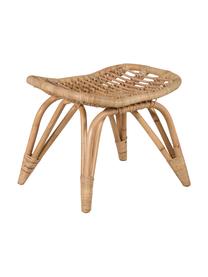 Fotel ogrodowy z rattanu z podnóżkiem Ella, Rattan, poliester, Beżowy, S 66 x G 131 cm