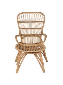 Fotel ogrodowy z rattanu z podnóżkiem Ella, Rattan, poliester, Beżowy, S 66 x G 131 cm