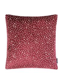 Housse de coussin en velours imprimé étoile Estrella, Rouge marsala