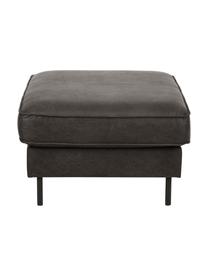 Sofa-Hocker Hunter aus recyceltem Leder, Bezug: 70% recyceltes Leder, 30%, Gestell: Massives Kiefernholz, FSC, Füße: Metall, pulverbeschichtet, Leder Taupe, B 85 x T 70 cm