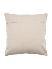 Housse de coussin en velours avec broderie en relief Chelsey, Coton, Beige clair, larg. 45 x long. 45 cm