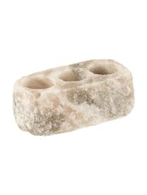 Portavela de piedra de sal Salt, Piedra de sal, Gris, beige, An 20 x Al 7 cm