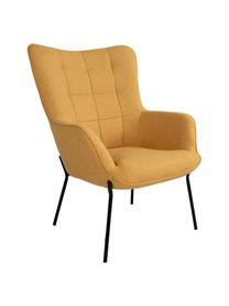 Sillón Chair, Tapizado: poliester, Estructura: madera de pino, Patas: acero, Amarillo, An 79 x F 70 cm