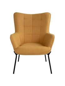 Sillón Chair, Tapizado: poliester, Estructura: madera de pino, Patas: acero, Amarillo, An 79 x F 70 cm