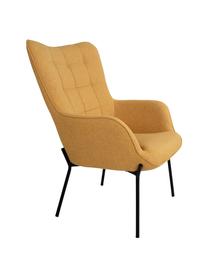 Sillón Chair, Tapizado: poliester, Estructura: madera de pino, Patas: acero, Amarillo, An 79 x F 70 cm