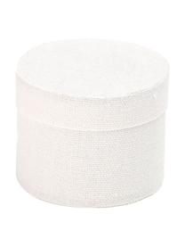 Geschenkbox Round, Baumwolle, Weiß, Ø 10 x H 9 cm