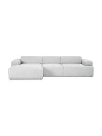 Sofa narożna Melva (4-osobowa), Tapicerka: poliester Dzięki tkaninie, Nogi: lite drewno bukowe, lakie, Jasny szary, S 319 x G 144 cm