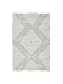 Ručne tkaný koberec Karola, Sivá, krémová biela
