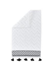Handtuch Karma in verschiedenen Größen, mit Hoch-Tief-Muster, Weiß, Schwarz, Handtuch, B 50 x L 90 cm