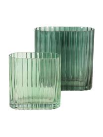 Vase en verre Tulipa, 2 élém., Verre, Vert, Lot de différentes tailles