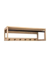 Perchero de pared de roble Slussen, Estructura: roble, Roble, negro, An 100 x Al 30 cm