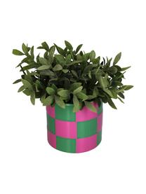 Plantenpot Blocks van dolomiet, Dolomiet, Roze, donkergroen, Ø 14 x H 13 cm