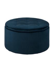 Pouf coffre en velours bleu Retina, Bleu