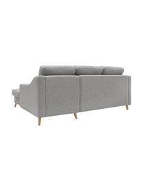 Sofa narożna z funkcją spania i miejscem do przechowywania Sweden, Tapicerka: poliester, Nogi: drewno naturalne, Jasny szary, S 224 x G 149 cm