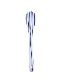 Set de cucharas artesanales Nippon, 4 uds., Porcelana, Azul, blanco, L 13 cm