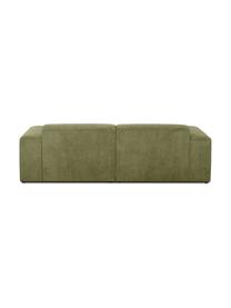 Cord-Ecksofa Melva (3-Sitzer), Bezug: Cord (92% Polyester, 8% P, Gestell: Massives Kiefernholz, FSC, Füße: Kunststoff, Cord Olivgrün, B 239 x T 143 cm, Eckteil rechts