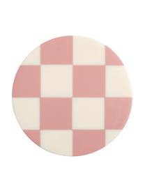 Nápojové podtácky Check, 4 ks, Polyresin, Růžová, krémově bílá, Ø 10 cm
