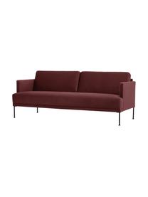 Sofa z aksamitu  z metalowymi nogami Fluente (3-osobowa), Tapicerka: aksamit (wysokiej jakości, Nogi: metal malowany proszkowo, Rdzawoczerwony, S 196 x G 85 cm