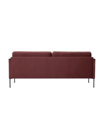 Sofa z aksamitu  z metalowymi nogami Fluente (3-osobowa), Tapicerka: aksamit (wysokiej jakości, Nogi: metal malowany proszkowo, Rdzawoczerwony, S 196 x G 85 cm