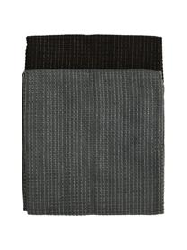 Paños de cocina de algodón Waffelpiqué, 4 uds., 100% algodón, tejido Lurex, Gris oscuro, negro, An 50 x L 70 cm