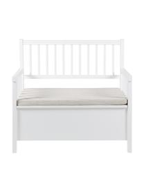 Sitzbank Emma mit Stauraum, Bezug: Polyester, Gestell: Mitteldichte Holzfaserpla, Weiss, Beige, B 90 x H 85 cm