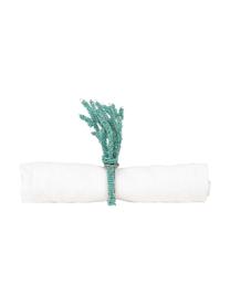 Rond de serviette de table Estran, 2 pièces, Métal, Turquoise, larg. 6 x haut. 12 cm