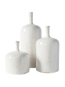 Flaschenvasen Vormark, 3er-Set, Keramik, Weiß, Set mit verschiedenen Größen