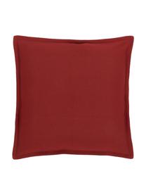 Housse de coussin en coton rouge foncé Mads, 100 % coton, Pourpre, larg. 40 x long. 40 cm