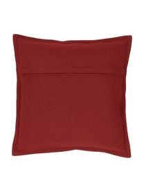 Housse de coussin en coton rouge foncé Mads, 100 % coton, Pourpre, larg. 40 x long. 40 cm