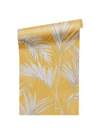 Papier peint Palm Springs, Jaune moutarde, jaune, gris, larg. 53 x long. 1005 cm