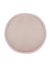 Galette de chaise en fourrure synthétique lisse Mette, Rose