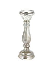 Kerzenständer Dundee, Glas, Silberfarben, Ø 12 x H 31 cm