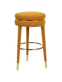 Tabouret de bar en velours I Am Not A Macaron, Ocre