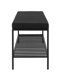 Metall-Sitzbank Noel mit Polyester-Sitzkissen, Sitzkissen: 100 % Polyester, Gestell: Metall, beschichtet, Schwarz, B 100 x H 48.5 cm