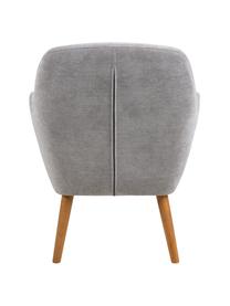 Fauteuil Sally, Bekleding: polyester, Poten: geolied eikenhout, Geweven stof grijs, B 72 x D 72 cm