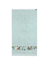 Handtuch Fleur in verschiedenen Größen, mit Blumen-Bordüre, 97% Baumwolle, 3% Polyester, Mintgrün, Mehrfarbig, Handtuch, B 55 x L 100 cm