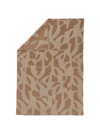 Katoenen plaid Grafic in terracotta met patroon en sierstiksels, 85% katoen, 15% polyacryl, Roze, terracotta, 130 x 200 cm