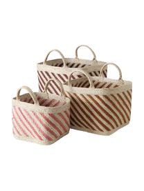 Corbeille de rangement artisanale Magura, 3 élém., Jute, Multicolore, Lot de différentes tailles