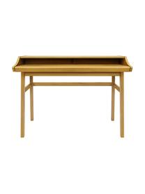 Uitschuifbare bureau Carteret, 115 x 44 - 68 cm, Poten: massief eikenhout, FSC®-g, Tafelblad: spaanplaat met eikenhoutf, Lichtbruin, B 115 x H 84 cm