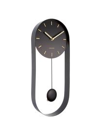 Nástenné hodiny Charm, Potiahnutý kov, Čierna, Š 20 x V 50 cm