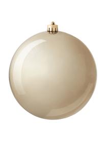 Boule de Noël incassable Stix, Plastique robuste, Beige, Ø 14 cm, 2 pièces