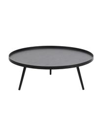 Mesa de centro grande redonda Mesa, Ø 100 cm, Tablero: tablero de fibras de dens, Patas: madera de pino Dado que e, Madera pintada en negro, Ø 100 x Al 36 cm