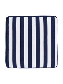 Gestreept stoelkussen Timon in donkerblauw/wit, Donkerblauw, wit, B 40 x L 40 cm