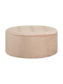 Pouf contenitore in velluto Bina, Rivestimento: poliestere (velluto), Beige, Ø 90 x Alt. 40 cm